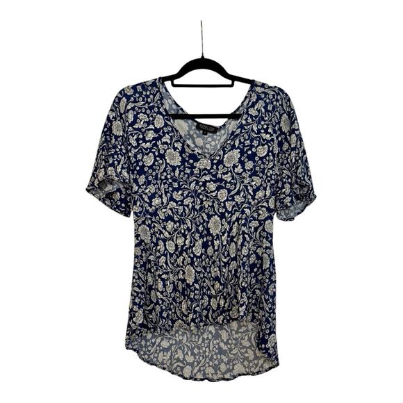 Rachel Zoe Navy and White Floral Blouse - Picture 1 of 4